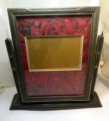 Pantalla de marco de fotos plegable de madera de pie libre para escritorio de fotos de 6X4" Foto 1 de 4