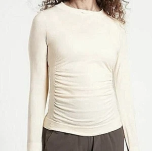 Athleta Foresthill Wool Ascent Top Women Small Long Sleeve Beige - Picture 1 of 7
