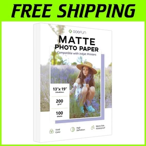 Printer Photo Paper 13x19 - Matte Finish, 100 Sheets - Picture 1 of 9