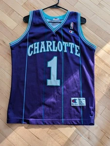 Muggsy Bogues Charlotte Hornets Jersey L Champion - Picture 1 of 2