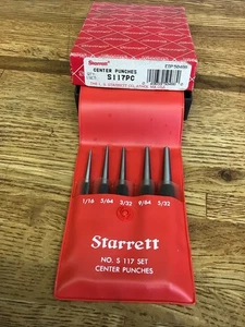 Starrett 5 Pieces Center Punch Set S117PC 1/16" to 1/4" Dia 50488 - Picture 1 of 3