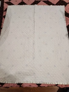 Manta bebé acrílica vintage tejido gofre borde satinado blanco  - Imagen 1 de 8