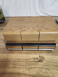 Lot Of 2 Vintage Wood Grain Look Casette Tape Drawers Storage - Picture 1 of 7