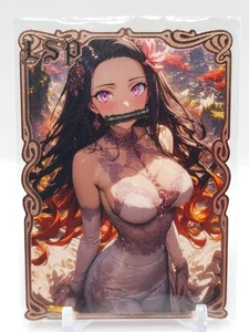Goddess Story - Tarjeta Waifu de metal rosa - Nezuko Kamado - NUMERADA 133/200 - Imagen 1 de 2