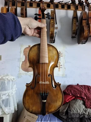 4/4 violin Baroque Model solid Flamed maple back spruce top hand Made A - Image 1 of 4