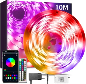 Led Strip 10M RGB LED Streifen Mit Fernbedienung Bluetooth Musik Sync Timer-Eins - Bild 1 von 12
