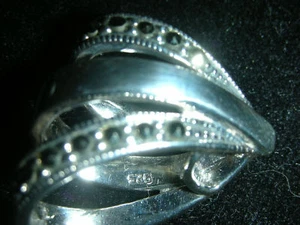 Taylor Avedon .925 Sterling Markasit Dreistrang Slide & Kette - Bild 1 von 5