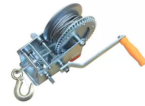 3000 LB H.D. Hand Winch Dual Gear Steel Cable ATV Towing Trailer Boat 680005 - Picture 1 of 7