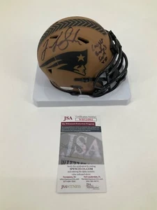 JOSH GORDON NEW ENGLAND PATRIOTS SIGNED SALUTE MINI HELMET JSA WITNESS COA - Picture 1 of 3