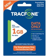 TRACFONE - Android Data Plan Card 1GB Data X2 = 2GB Of Internet