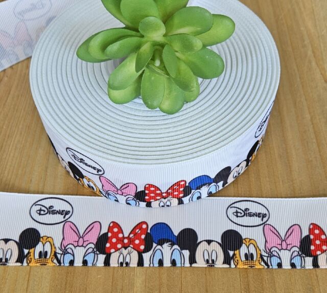 Disney Mickey Mouse Christmas Decoration 25mm Ribbon Grosgrain Printed for  DIY Hair Bows Craft Supplies Handmade Materials