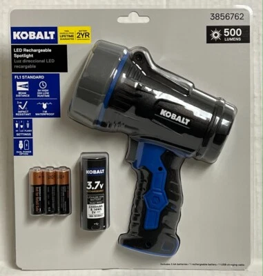 Kobalt LED Dual Power Rechargeable Spotlight 500 Lumens - 3856762 - NEW - Image 1 of 4