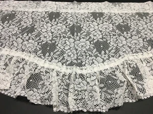 Vintage Ivory Lace Ruffled Valance 42 x 21"   3 Available - Picture 1 of 5