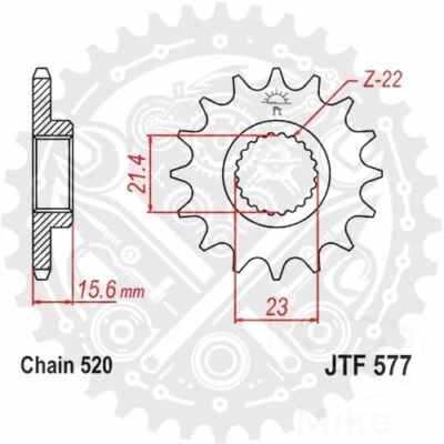 New JTF577.14 JT Front Sprocket 14/520 For Yamaha XTZ 660 H Tenere - Image 1 of 4