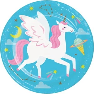 Platos de papel Unicorn Galaxy de 7 pulgadas 8 por paquete vajilla de fiesta de cumpleaños unicornio - Imagen 1 de 1