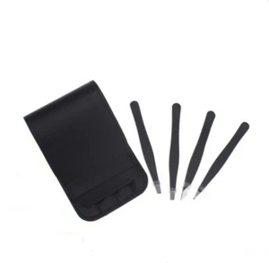 Pro 4pcs Tweezer Set – Stainless Steel Slant Tip Precision Eyebrow Hair Remover - Picture 1 of 5