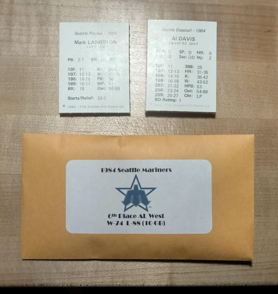 Conjunto de equipo de béisbol profesional Statis original Seattle Mariners-1984 Foto 1 de 1