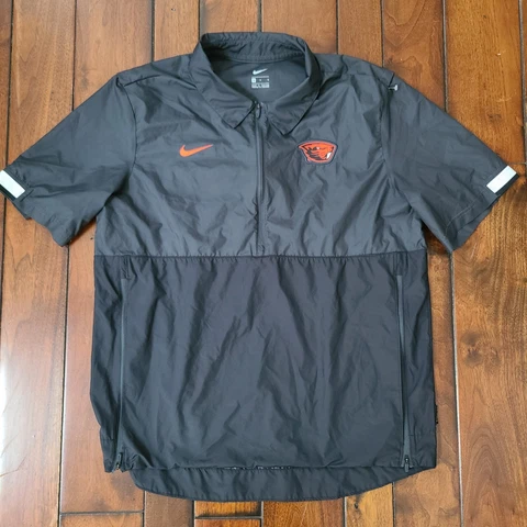 NIKE On Field OREGON STATE Beavers Short Sleeve 1/2 Zip Windbreaker Men’s M Cover