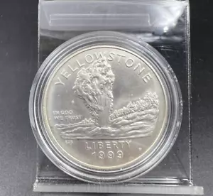 1999 P $1 Yellowstone National Park Silver Commemorative Dollar Coin GEM BU - Picture 1 of 4