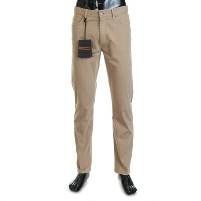 ZEGNA 790$ Light Taupe Stretch Cotton Roccia Jeans - Image 1 of 4