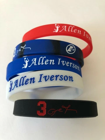 Allen Iverson yellow,purple,black,white Silicone Wristband Bracelet Cover