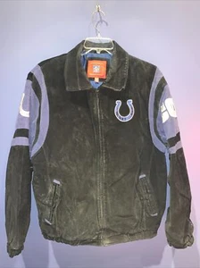 XL Mens Suede Colts Jacket, Vintage Distressed, Black Blue - Picture 1 of 7