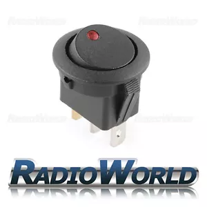 Red LED Round Illuminated Rocker Switch Car dash light ON/OFF 12v - Picture 1 of 1