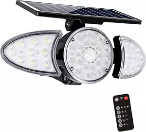 Solar Powered Motion Sensor Flood Lights - Outdoor Waterproof Super Bright Solar - Picture 1 of 12