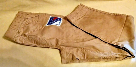 NEW YORK RANGERS PANTS NWOT TAN YOUTH MED 10/12 DRAWSTRING WAIST NHL HOCKEY Cover