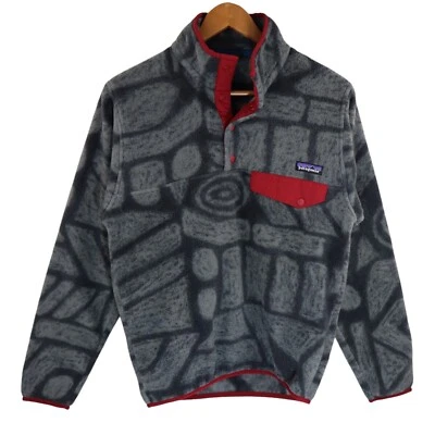 Vtg Patagonia Aztec Tribal Stone Synchilla Snap-T Pullover Fleece Jacket Mens XS - Image 1 of 4
