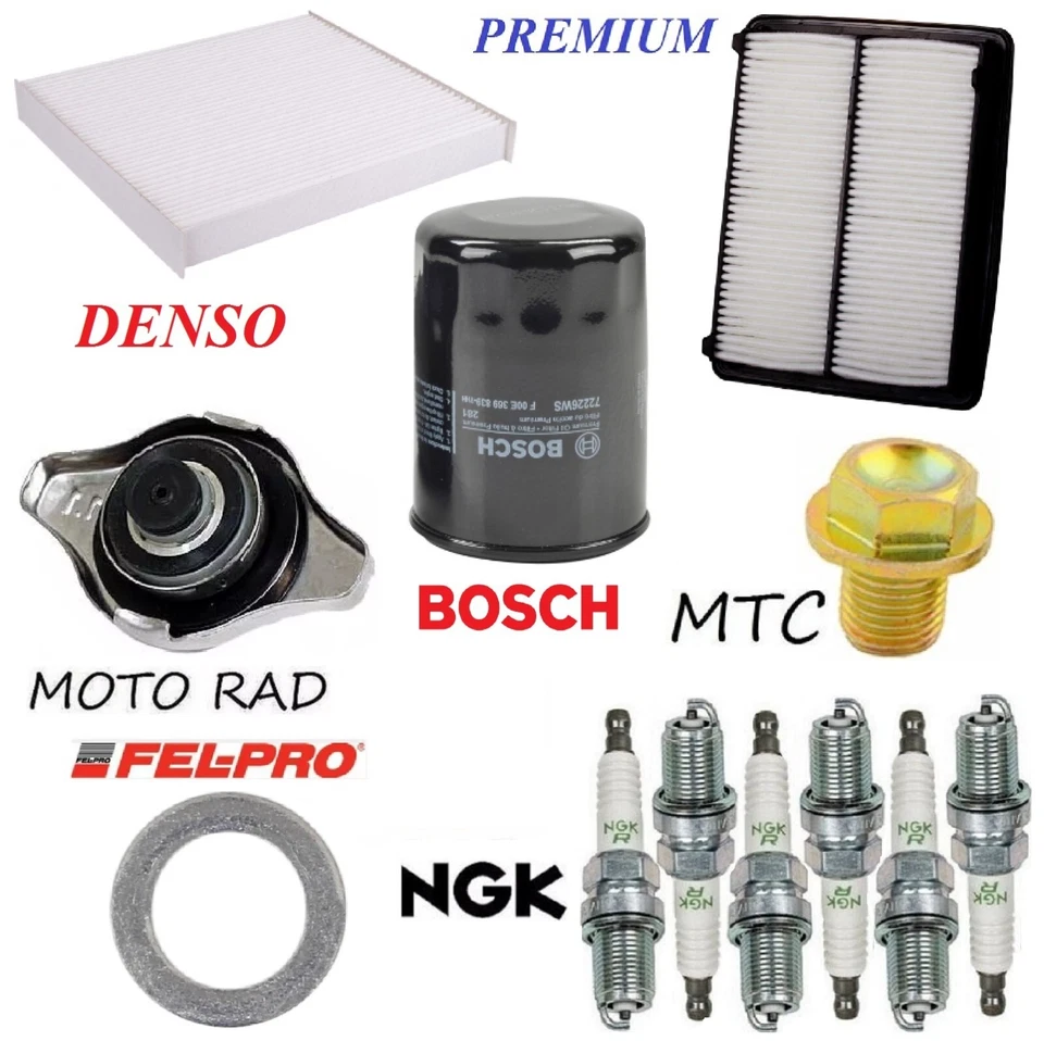 Tune Up Kit Drain Plug Filters Oil Cabin Air Plugs for Acura TL V6; 3.7L 09-14 - Image 1 of 1