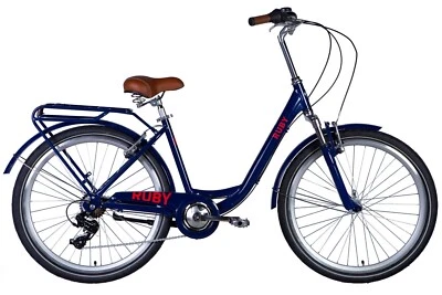 Fahrrad Trekking City Damen 26" Stadt Gepäckträger Aluminium Blau RH 43 cm - Bild 1 von 2