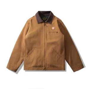 Chaqueta de lona para hombre abrigo de trabajo al aire libre acolchado con cremallera peso pesado 15,5 oz engrosado - Imagen 1 de 19