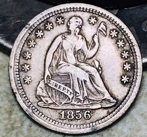 1856 Seated Liberty Half Dime 5C Ungraded Choice 90% Silver US Coin CC18466 Cover