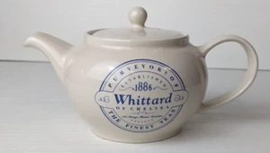 Whittard of Chelsea Essentials Teapot Ceramic Off-White Black Text England - Picture 1 of 13