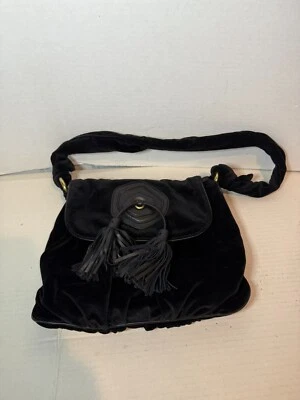 Vintage 90s Marc Jacobs Women's Black Slim Pocket Velvet Shoulder Bag Y2K Foto 1 de 3