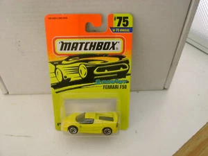 1996 MATCHBOX SUPERFAST #75 YELLOW FERRARI F50 NEW ON CARD - Picture 1 of 4