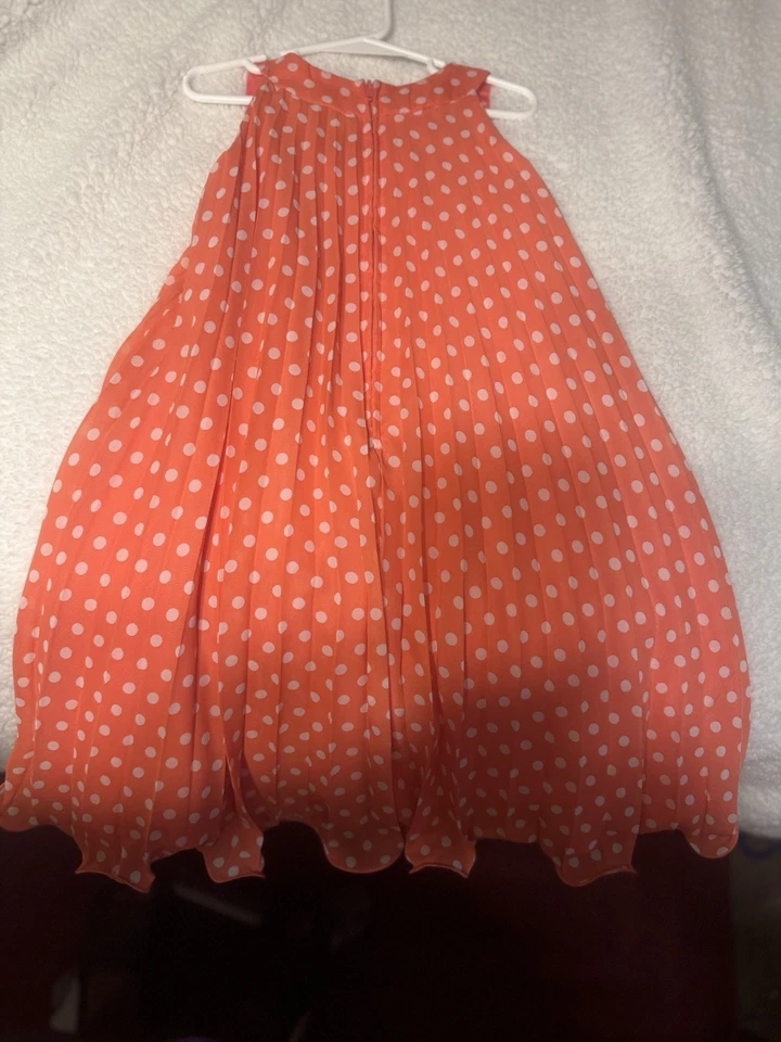 Vestido feminino Jessica Ann salmão vermelho bolinhas fit & flare tamanho 6 rosa branca  - Imagem 1 de 2