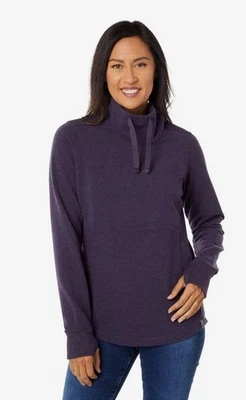 Suéter LL Bean Para Mujer XS Acogedor Pullover Tejido Mixto Cuello Embudo Exterior Púrpura Foto 1 de 4