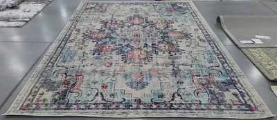 CREAM / BLUE 9'-0" x 12'-0" Flaw in Rug, Reduced Price 1172785084 MAD473B-9 - Image 1 of 4