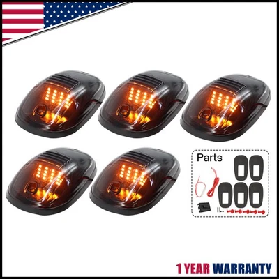 5pcs Amber Smoke Cab Roof Marker Lights For Dodge Ram 2500 3500 4500 2003 - 2019 Foto 1 de 4