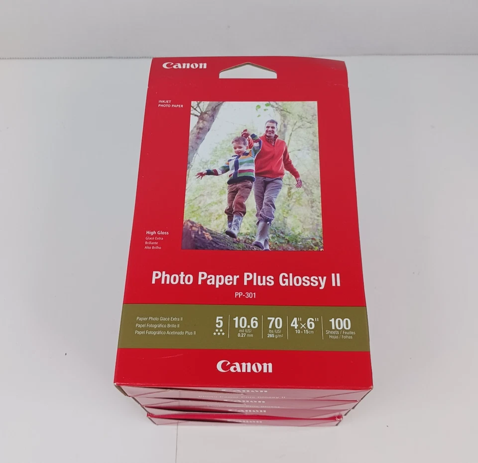Lot of 4 Packs - Canon Plus Glossy II Model PP-301 Inkjet Photo Paper 400 Total - Image 1 of 4