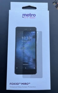 Protector de pantalla de vidrio templado FOXXD MIRO Metro de T-Mobile nuevo en caja sellado - Imagen 1 de 2