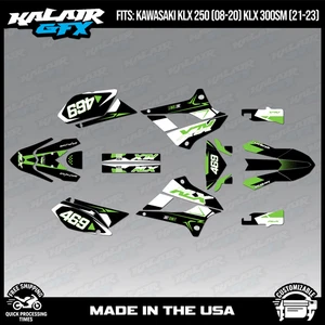 Kit de gráficos para Kawasaki KLX250 2008-2020 y KLX300SM 2021-23 Evader - Verde - Imagen 1 de 4