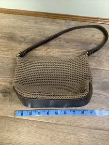 The Sak Elliott Lucca kleine Schultertasche Handtasche hellbraun mit braunem Ledergriff & Basis - Bild 1 von 9