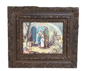 Antiguo Arte Religioso Enmarcado C. Bosseron Cámaras La Sagrada Familia Católica 15x17 - Imagen 1 de 6