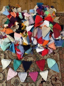 Huge Joblot- Vintage Crochet Heirloom Granny Square Bunting Garland Garden Party - Picture 1 of 10