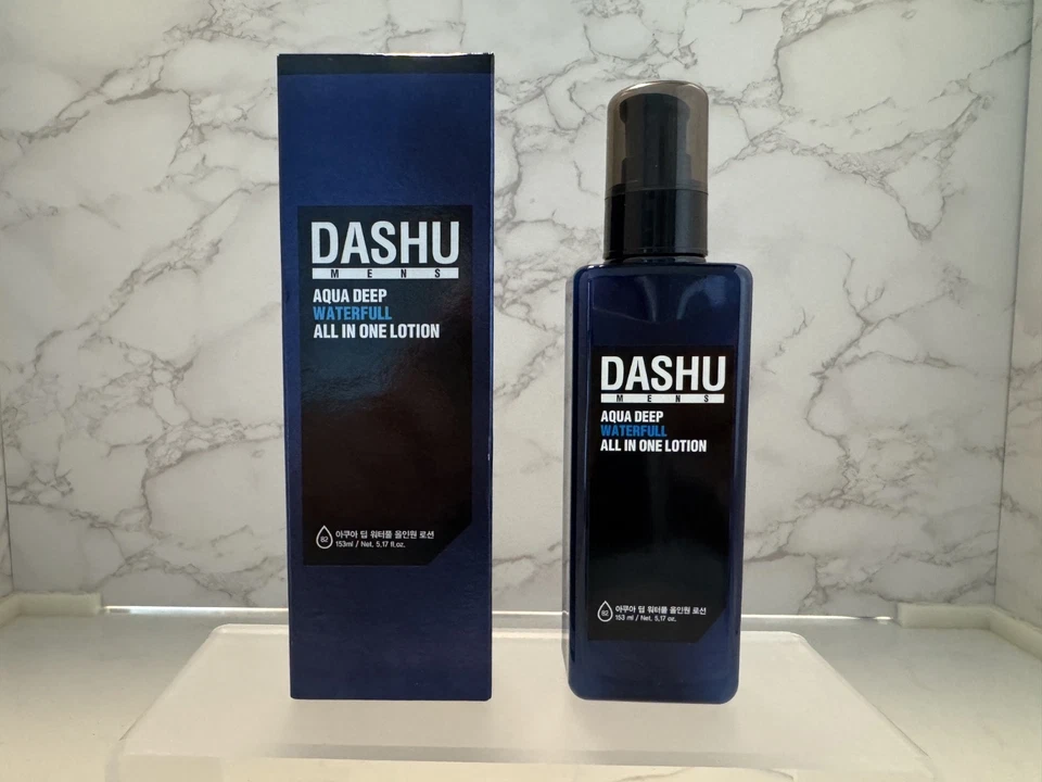 Loción todo en uno DASHU Aqua Deep Waterfull 153 ml/5,17 oz, cuerpo facial para hombre nueva en caja Foto 1 de 4