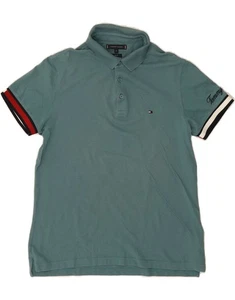 TOMMY HILFIGER Mens Slim Fit Polo Shirt XL Green Cotton AX07 - Picture 1 of 3