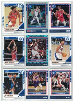 76ers Basketball Card Lot - Embiid, Maxey, Lowry, Gordon, Oubre (9 Cards) P71 - Image 1 of 2